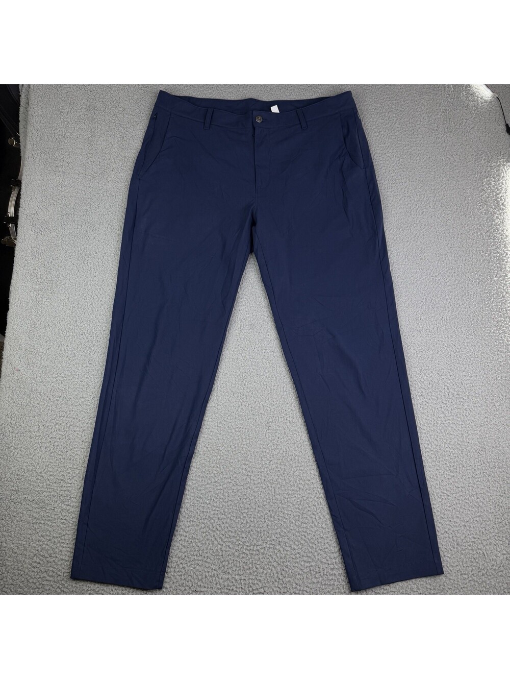 Fabletics Mens Blue Stretch Tapered Tech Chino Pants 38x34 Travel Athletic